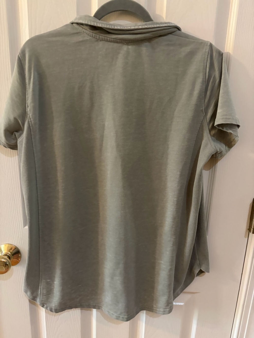 Jane + Delancey Olive Green Button Down Top Size L | Casual Lightweight Cotton - Picture 4 of 7